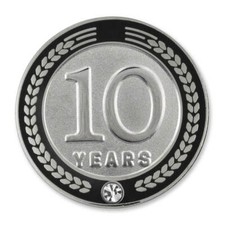 PinMart's 10 Years of Service Award Employee Recognition Gift Lapel Pin - Black