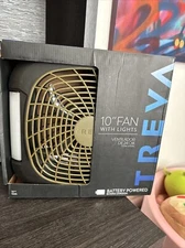 2018 TREVA FD10018L 10 Portable And Foldable Battery Powered Fan W/ Lights