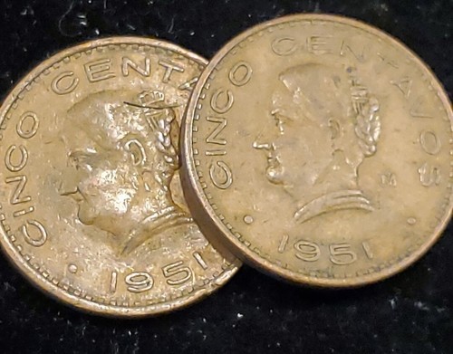 1943-1952 Mexico 5 Five Centavos World Type Coin - Mo Cinco Centavos - Picture 5 of 11