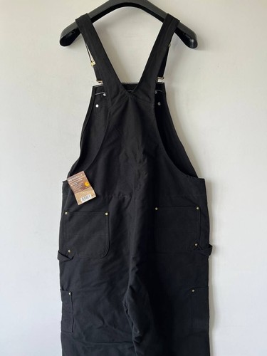 NEW! Men's Carhartt R41 Bib Overalls Black Insulated Quilted Lined Size 40 x 34 - Picture 10 of 15