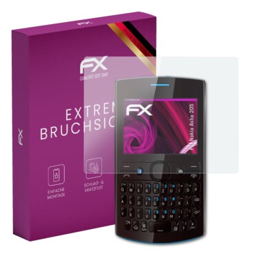atFoliX Glasfolie für Nokia Asha 205 Displayfolie 9H Schutzpanzer