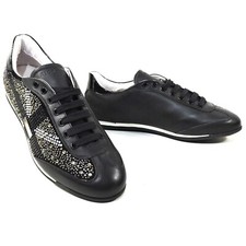      RICHMOND     BLACK LEATHER COMFORT FASHION SNEAKERS
