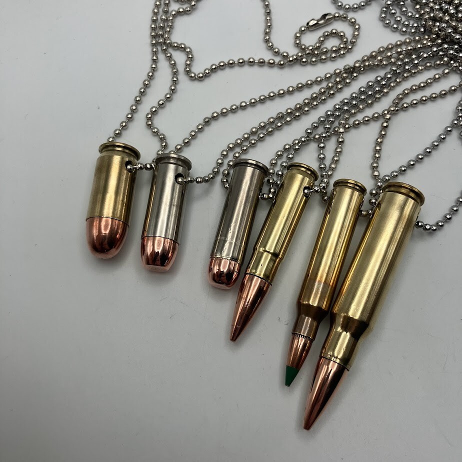 Bullet Necklace or Mirror Hanger with Dog Tag Chain | eBay