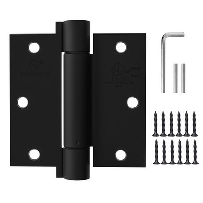 3 Pack Self Closing Door Hinges 3.5 inch Matte Black Spring Loaded Auto Close...