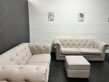 DFS Belair Cream 3 And 2 Seater Chesterfield Set DELIVERY AVAILABLE