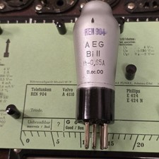 E-Röhre AEG BI II Tube 11 mA Triode REN 904 geprüft auf Funke W19 BL-2567
