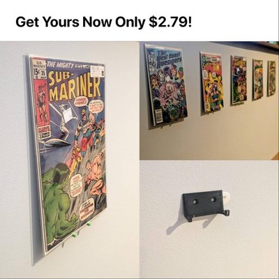 Comic Book Wall Mount - 3D Printed ,Easy Hang, Minimalist 