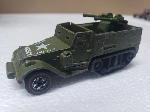 Vintage Hot Wheels Redline 1976 Olive Gun Bucket Army Truck - Very Clean