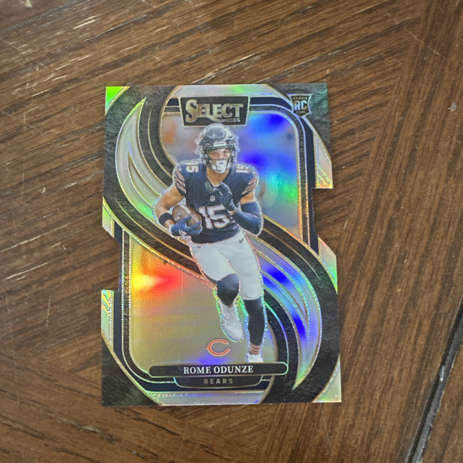 2024 Panini Select - Premier Level Rome Odunze #136 Silver Prizm Die-Cut (RC)