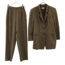 MANI made in Italy Herringbone Pattern pants suit Setup 40 Shoulder putt Women