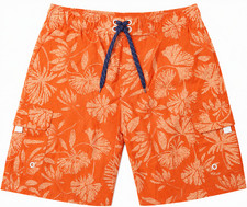 Ocean Pacific OP Men's Orange Tropical Print Swim Trunks Board Shorts Cargo
