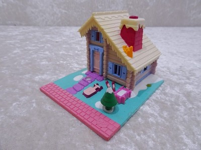 Polly Pocket Bluebird Miniatur Welt Skihütte Ski Lodge - Vintage 1993