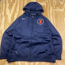 Nike Illinois Fighting Illini Therma-FIT Full-Zip Hoodie – Navy – Men’s XL
