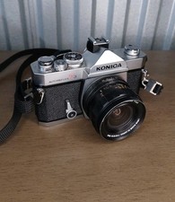 Konica Autoreflex T3 Film Camera W Konica Hexanon AR 28mm f/3.5 Lens Nice 