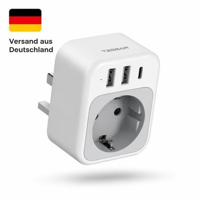 UK Adapter England Reisestecker Typ G USB C USB A Steckdosenadapter