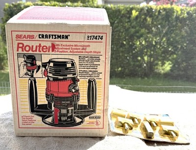 SEARS/CRAFTSMAN ROUTER MODEL 9-17474 WITH 5 PC ROUTER BIT SET NO. 9-26364 - USA
