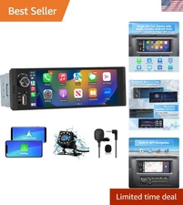 All-in-One Single Din Car Head Unit: 6.36'' Screen, CarPlay, Android Auto, EQ
