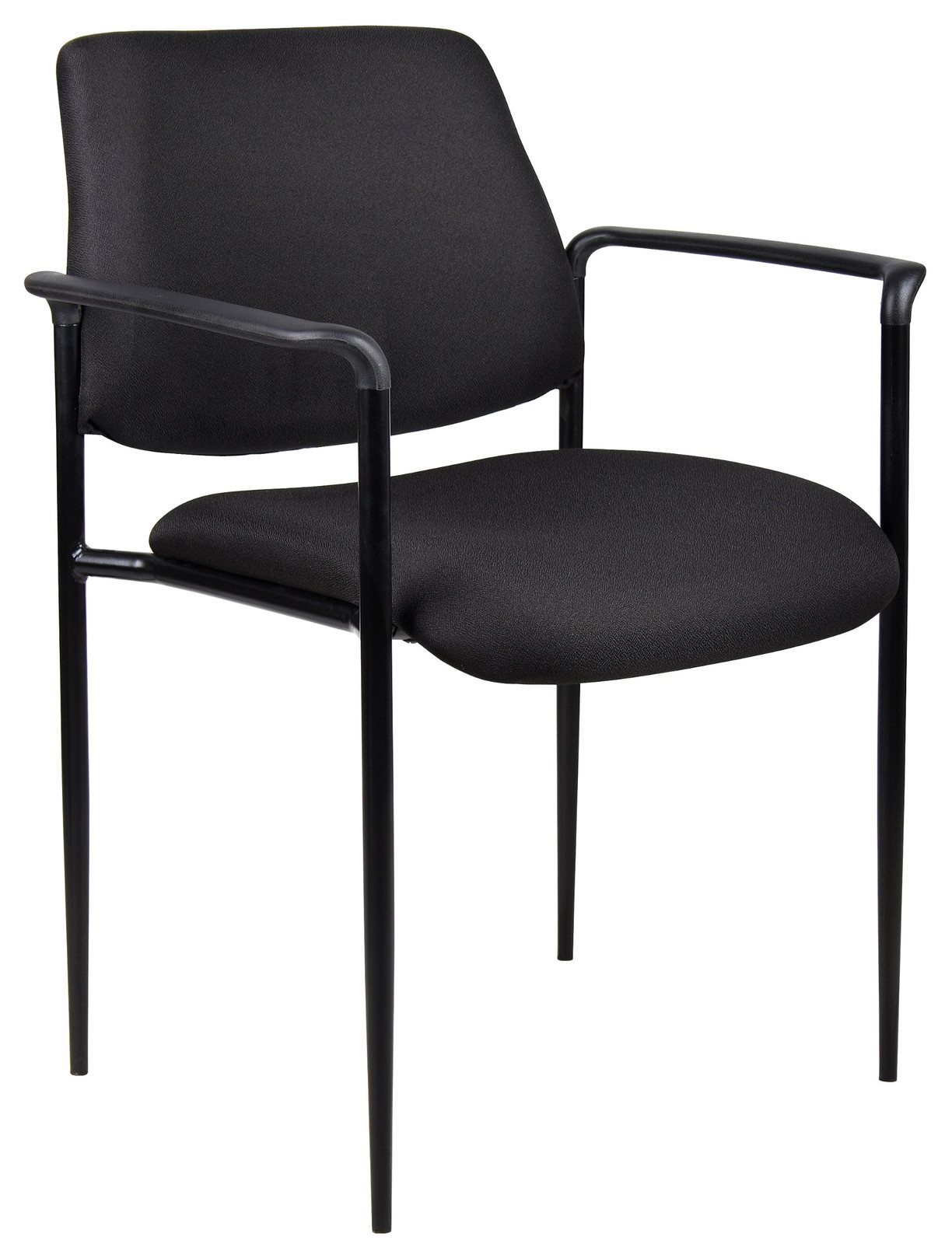 Black Square Back Fabric Diamond Stacking Chair with Comfortable Arms