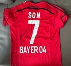 Son Heung-min Signed Bayer Leverkusen Football 14-15 Home Jersey Authentic Sonny