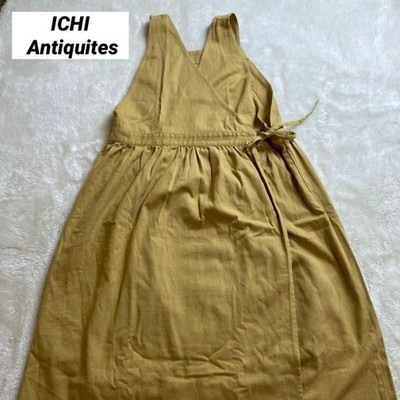 ICHI Antiquites Mustard Cache Coeur Jumper Dress Cotton Linen Japan
