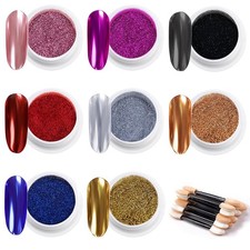 MELLIEX 8 D&ouml;schen Metallic Glitzerpuder, Nail Art Chrome Pigment Pulver Spiegel