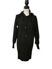 Philosophy Republic Clothing Black Hooded Sweater Dress, Size Medium