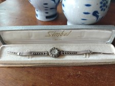 Art Deco 925 Silver Marcasite Symbol Swiss 17 Jewel Mechanical Watch