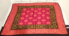 Vintage Diane Von Furstenberg Red Silk Scarf 30.5  Square 70's Made In Japan