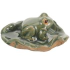  Lotus Leaf Frog Figure Ceramic Lotus Leaf Frog Decoration Garden Lotus Leaf