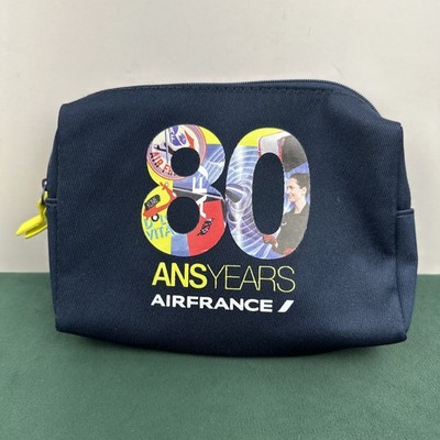 AIR France ♪旅のお供♪ Air France 80 Years Travel Pouch Navy Zip Bag 7x5 Toiletry Case | eBay