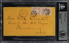 General George Custer Signed Autograph Addressed 1866 Envelope Beckett Authentic
