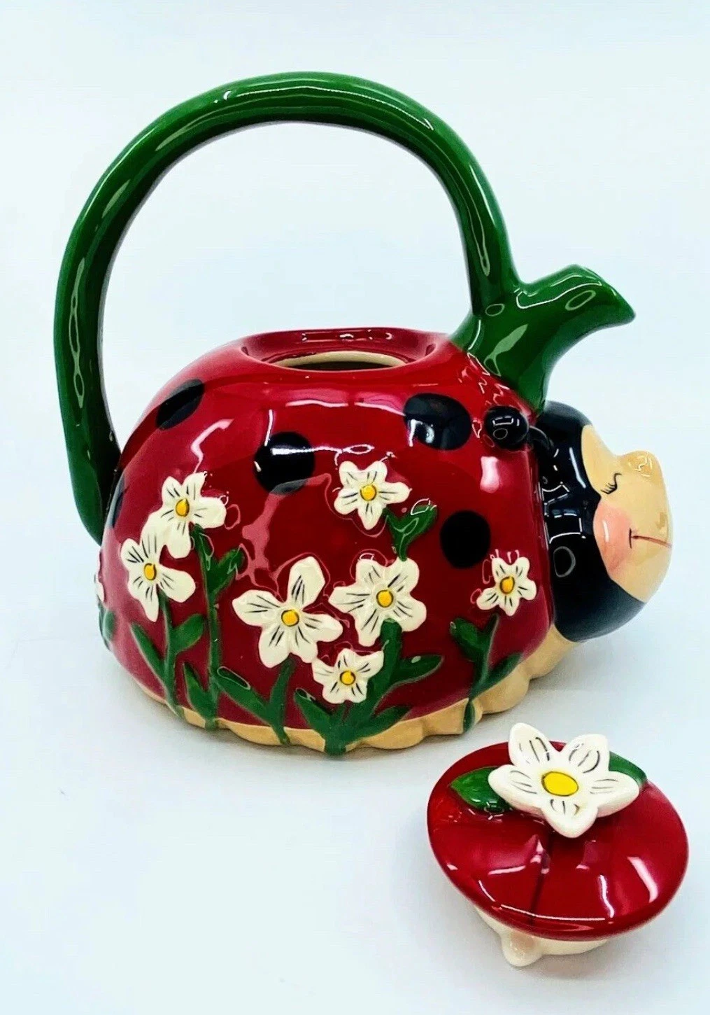 Blue Sky Clayworks Ladybug Teapot and Measuring Spoon - Thumbnail 5