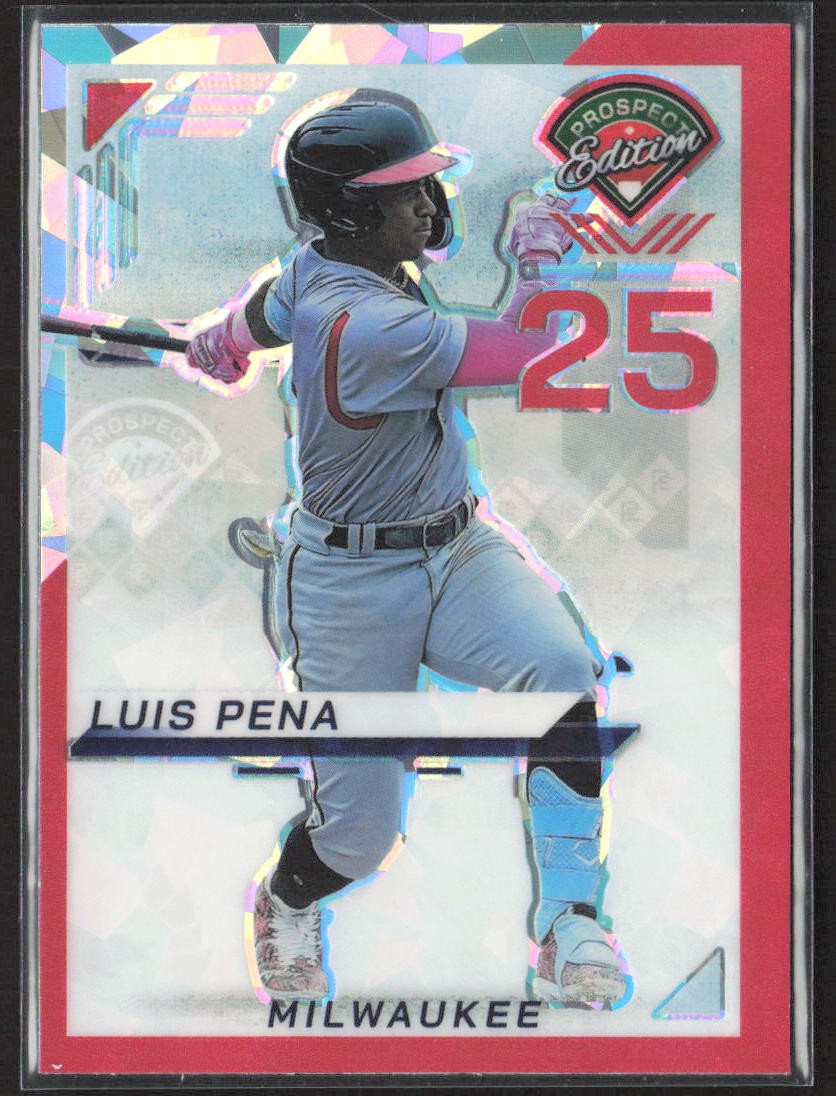 2025 Panini Prospect Edition #190 Luis Pena Holo Prospect Ticket - Red Ice