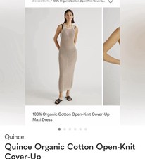 Quince Organic Cotton Open-Knit Long Sleeve Cover-Up Dress White, XS
