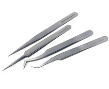 4 Pcs Eyelash Extension Mixed Style Tweezers Stainless Steel Kit