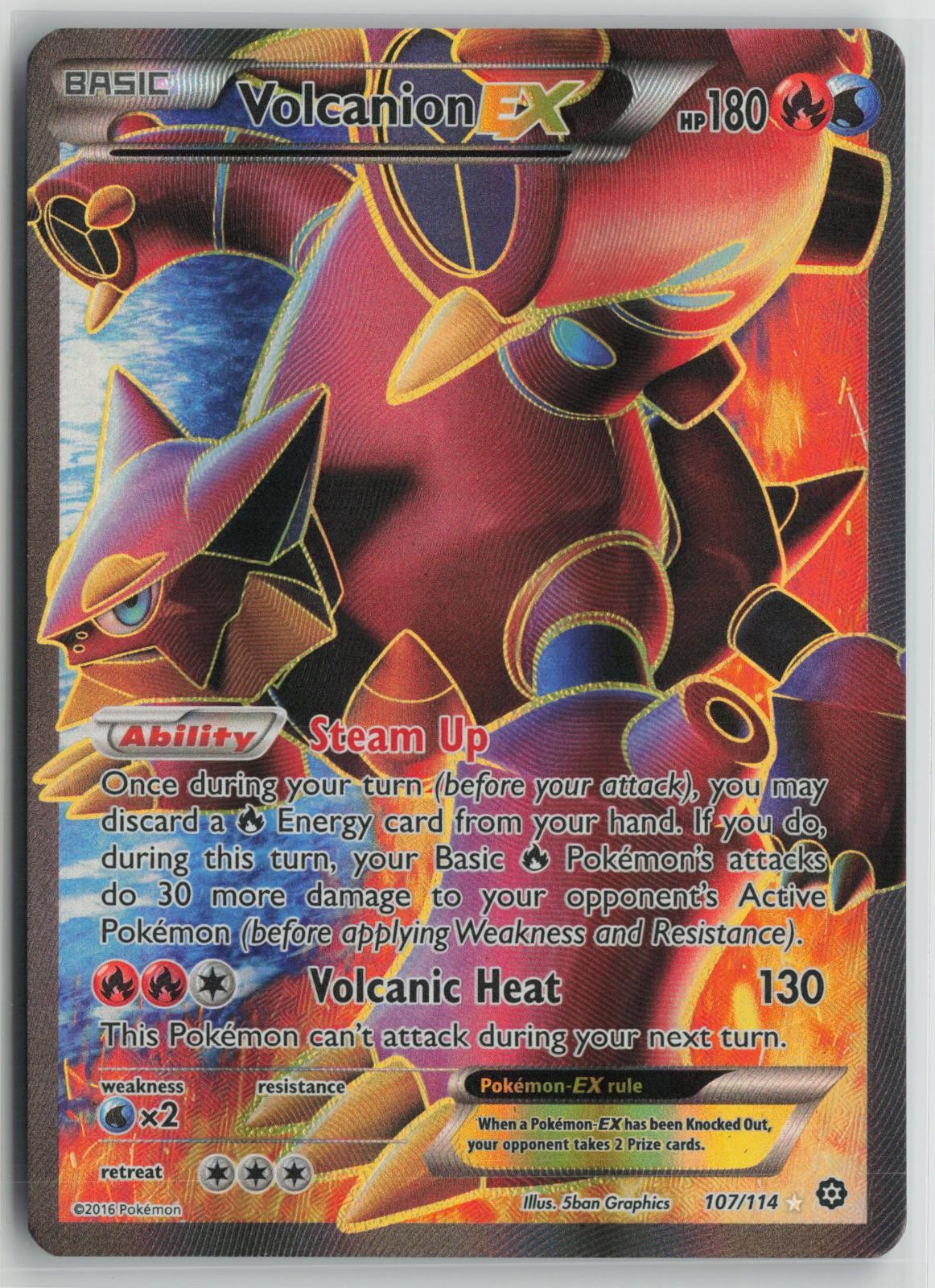 Volcanion EX Near Mint Holo 107/114 Steam Siege Pokemon