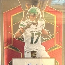 2022 Panini Select Rookie Signatures Garrett Wilson Maroon Prizm /60 Jets