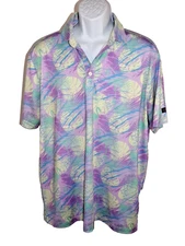 Sunday Swagger Polo Shirt Mens XL Palm Trees Golf Performance Stretch
