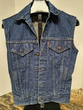 Vintage 80s Levi's Made in USA Cutoff Denim Jean Vest Trucker Jacket 60514 0216