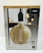 Feit Electric LED Vintage Amber Light Bulb G63 E26 60W 120V