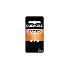 Duracell 376/377 Silver Oxide Button Battery, 2 Count Pack, 376/377 1.5 Volt...