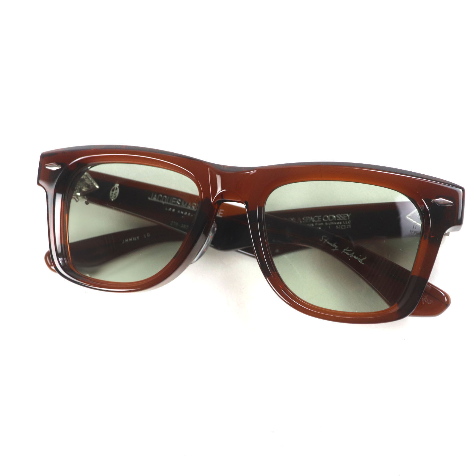 JACQUES MARIE MAGE Sunglasses Heywood Hickory JMMHY1D Brown Frame Green Lens