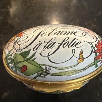 Halcyon Days Enamels for Tiffany & Co. Trinket Box Je Taime La