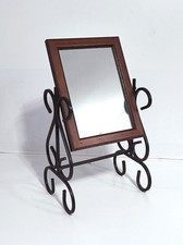 Specchio antico da tavolo trucco bagno psiche toeletta vintage toilette in ferro