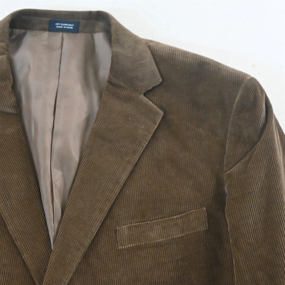 Blazer Traje Chaqueta Abrigo Deportivo Saddlebred 48R Marrón Tostado 100% Algodón Pana Para Hombre Foto 2 de 4