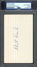 Clint Frank PSA DNA Signed 3x5 Index Card Yale 1937 Heisman Autographed