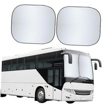 2-Piece Foldable Spring RV Windshield Sunshade, Reflective 240T XX-Large