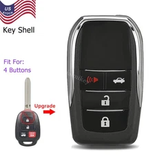 Upgraded Flip Remote Key Shell Case Fob 4 Button for TOYOTA Corolla 2014 - 2020
