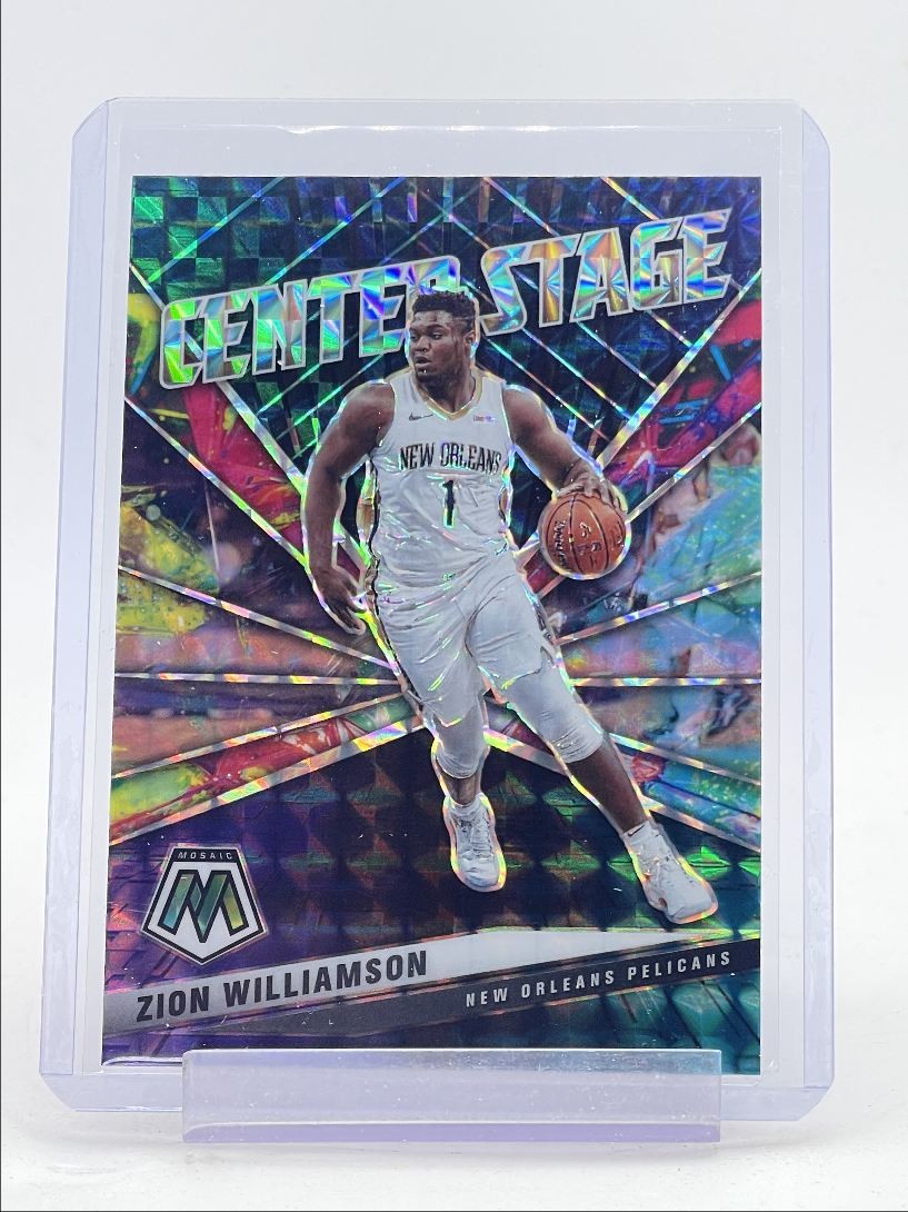 ZION WILLIAMSON 2020-21 MOSAIC CENTER STAGE MOSAIC PRIZM PELICANS Q4841