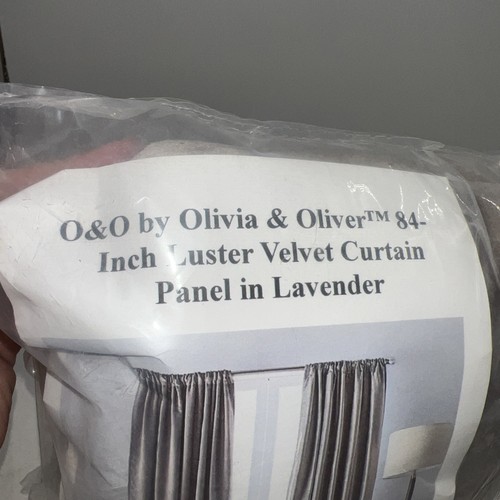 Olivia & Oliver Curtain Panel 84" Gray Luster Velvet One Panel - Picture 2 of 6